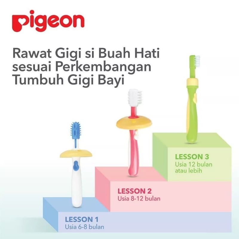 Pigeon Training Toothbrush Lesson 1/2/3 / 123 Set - Sikat Gigi Anak