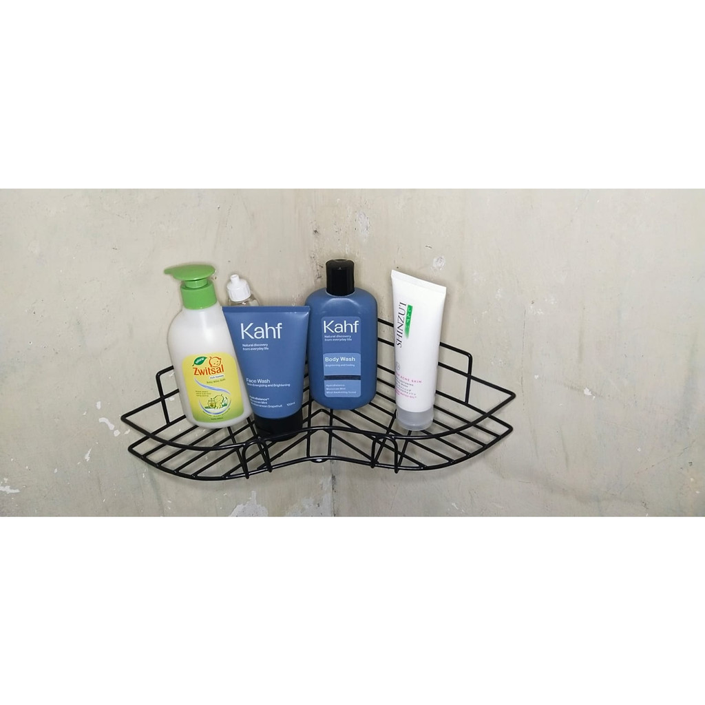 RAK KAMAR MANDI TEMPEL DINDING KRAMIK / RAK SUDUT / RAK BUMBU DAPUR / RAK MINIMALIS SERBAGUNA