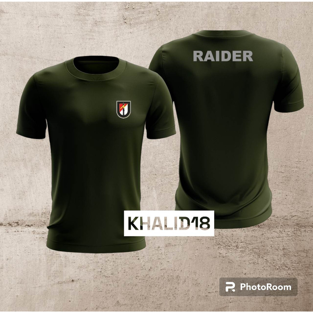 Kaos jersey olahraga RAIDER  kaos jersey olahraga HIJAU ARMY DRYFIT PREMIUM(BAHAN ADEM)