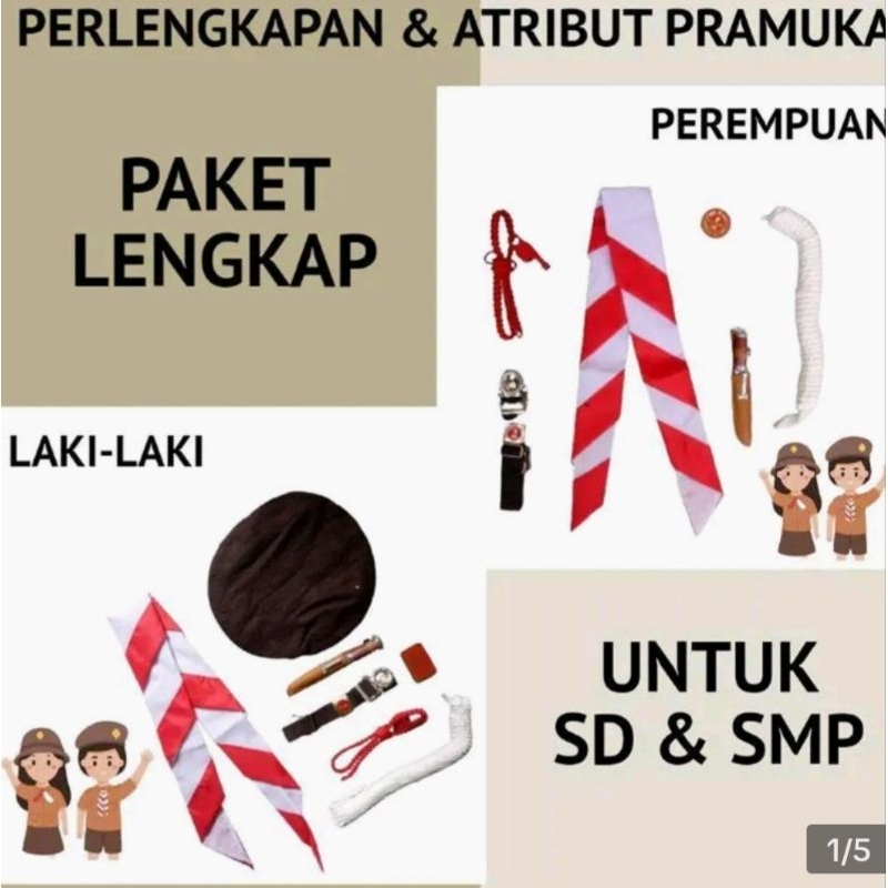 Set Pramuka SD SMP putra putri (Paket lengkap)