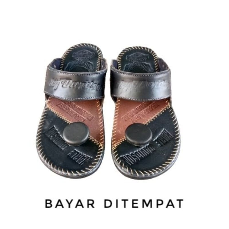 sandal kulit pria/sandal HarleyDavidson/sandal jamur/sandal japit/sandal kulit/sandal kasual/sandal cod/bayar ditempat/sandal termurah/terlaris