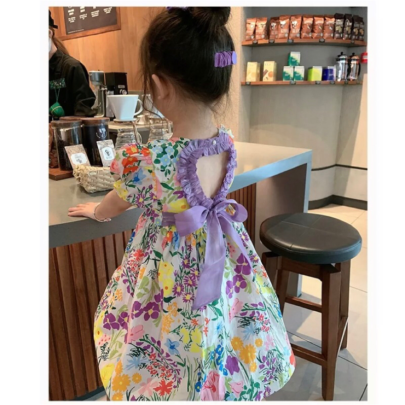 Dress Anak Import Bloom Purple