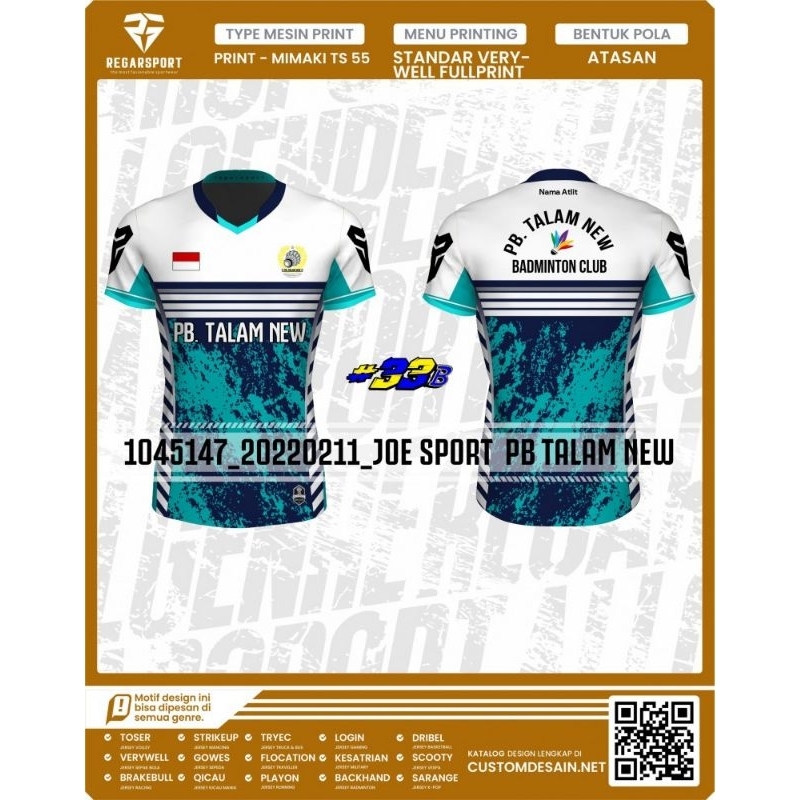 Beli 2️⃣ Bonus 1️⃣ (Dapat 3️⃣) Jersey Regarsport Pre Order Custom Jersey Voli Badminton Printing Pri