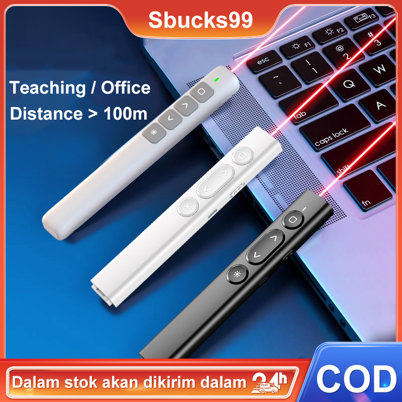 Wireless Laser Pointer 200m connection 90 days battery life 2.4GHz Remote Control USB Charge for Presentation Powerpoint Training Lesson