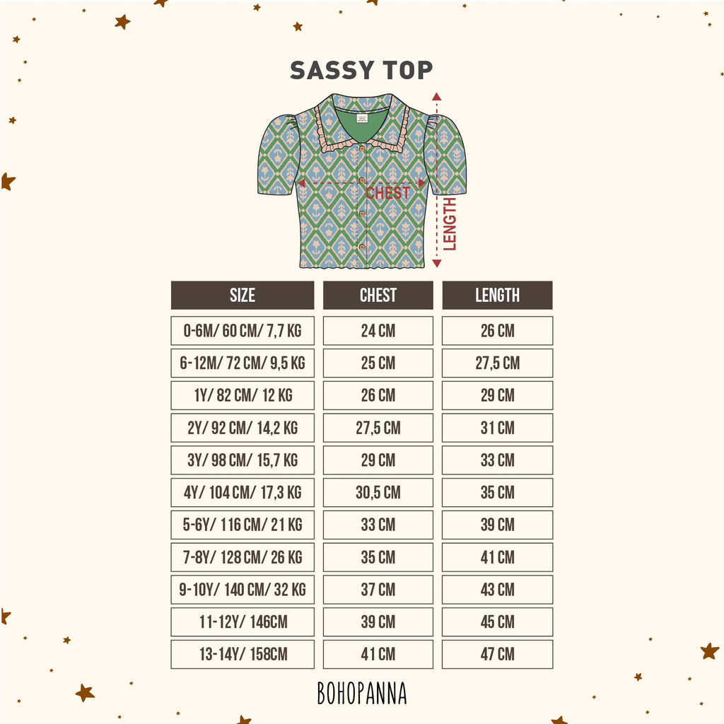 Bohopanna - Sassy Top / Atasan Anak Perempuan