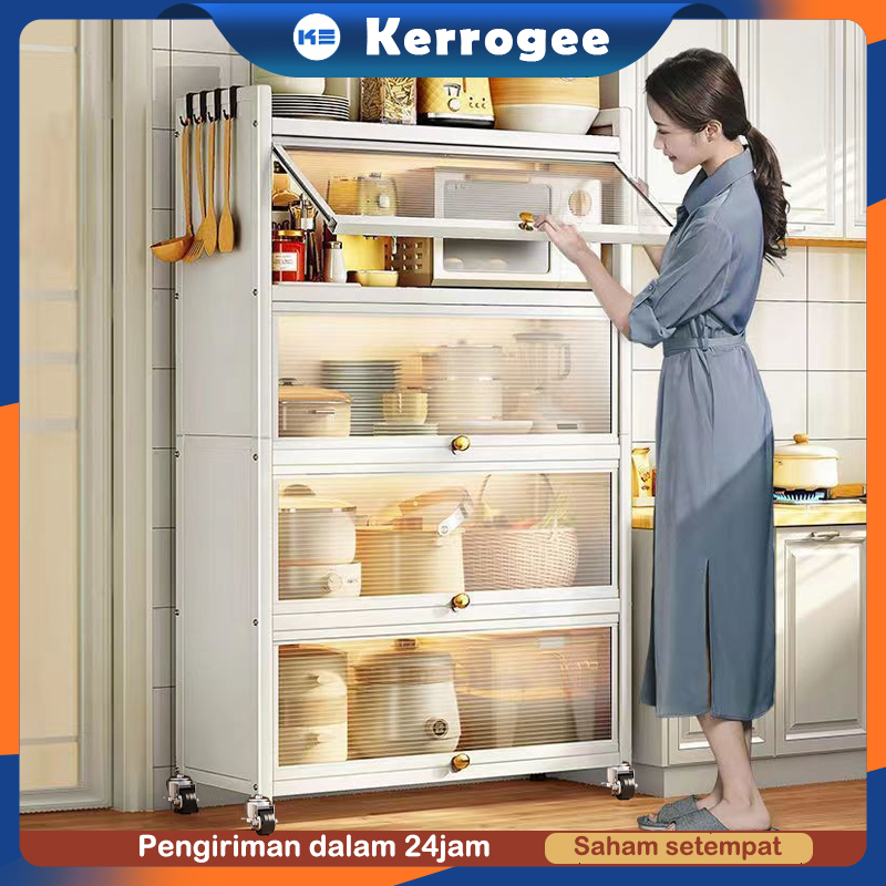 Rak Lemari Dapur/Rak Oven Microwave / Rak Kabinet Dapur/Rak Dapur Anti Debu/ Lemari Dapur Dengan Pintu/Rak dapur