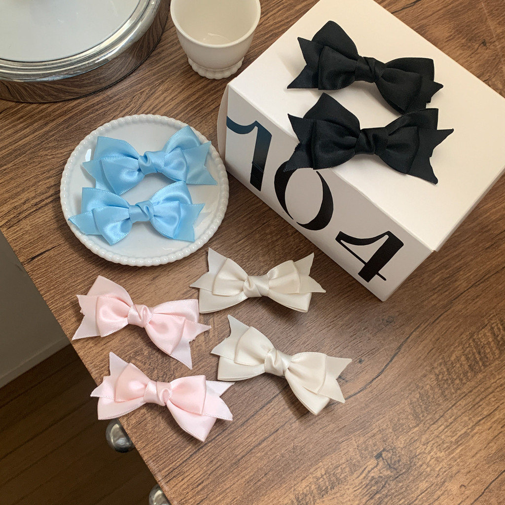 PREMIUM CLASSIC SATIN BOWKNOT HAIRPIN SWEET GIRL BANGS CLIP GIRLY FAIRY HAIR ACCESSORIES AKSESORIS RAMBUT PITA PANJANG KLASIK KPOP KOREA KOREAN HIGH QUALITY JENNIE BLACKPINK STYLE AKSESORIS RAMBUT PITA RIBBON BOW KNOT ANAK GIRL JEPIT JEPITAN