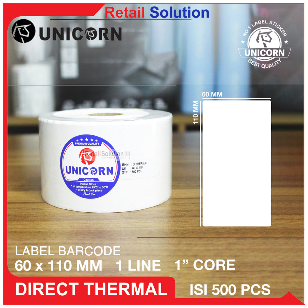 Stiker Barcode Label Thermal - 60x110 mm 60x110mm 60 x 110 mm 6x11 cm