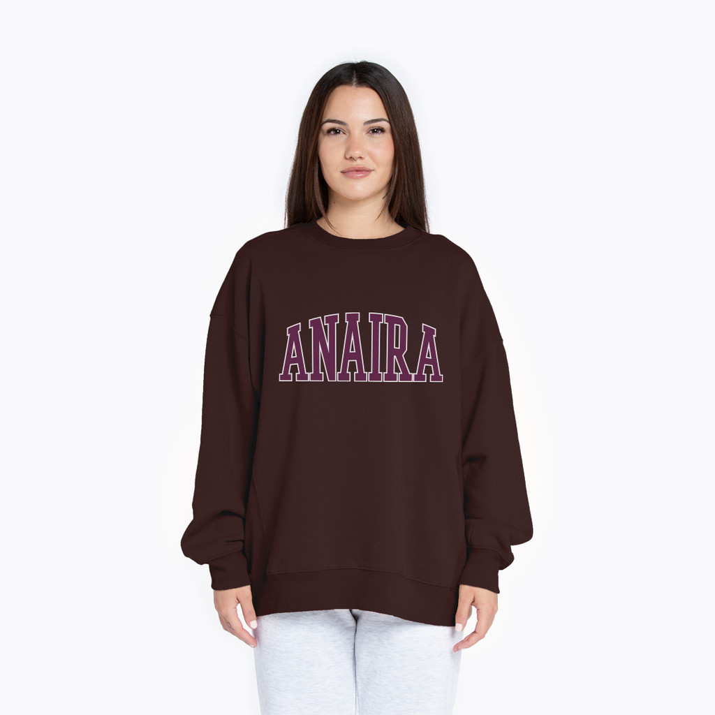 ROYAL PURPLE ANAIRA LOGO SWEATER SWITER CREWNECK OVERSIZE PRIA WANITA Size M-XXL