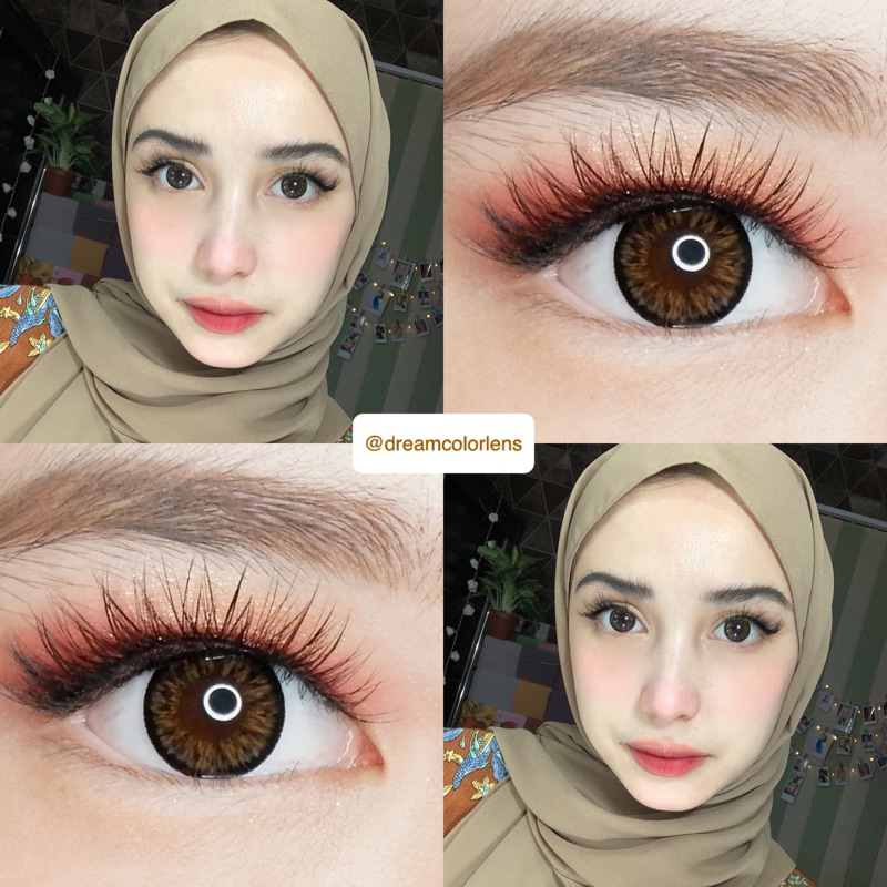 Softlens Kitty Kawaii Mini Holla Brown / Coklat Normal Minus Beda Minus