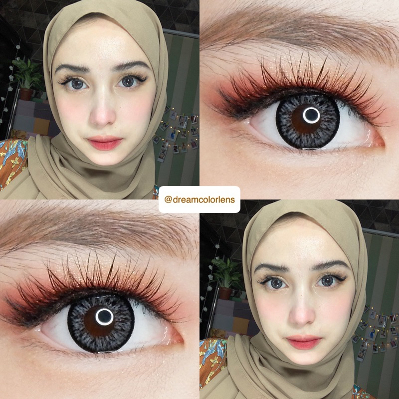 Softlens Kitty Kawaii Mini Holla Gray / Grey / Abu Normal Minus Beda Minus