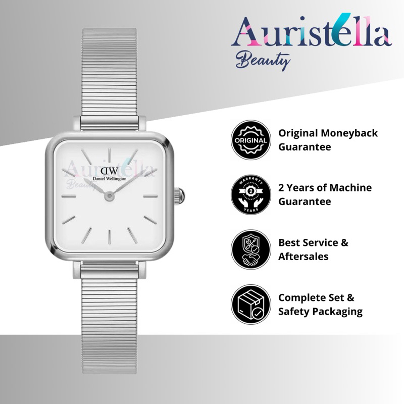 JAM TANGAN DANIEL WELLINGTON QUADRO STUDIO WHITE SILVER 22x22MM DW ORIGINAL