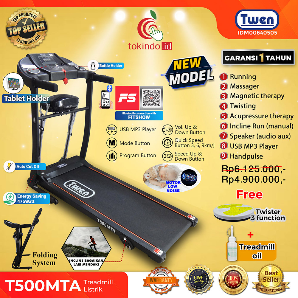 TWEN T500MTA Treadmill Elektrik Treadmill Listrik Treadmill Multifungsi Treadmill Murah