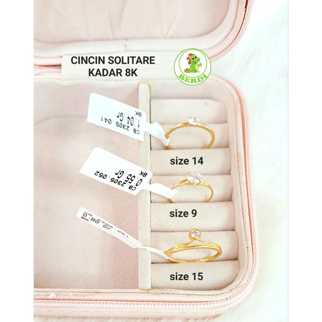 Cincin solitaire motif simpel wanita dewasa kadar 375 termurah