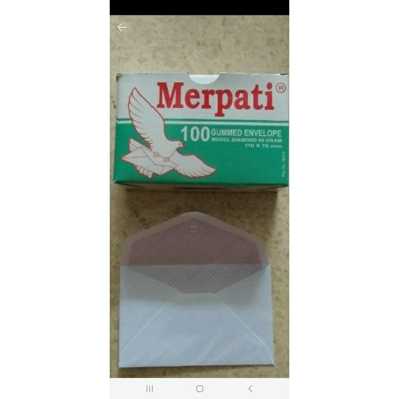 

Amplop merpati diamond 60gram isi 100pcs