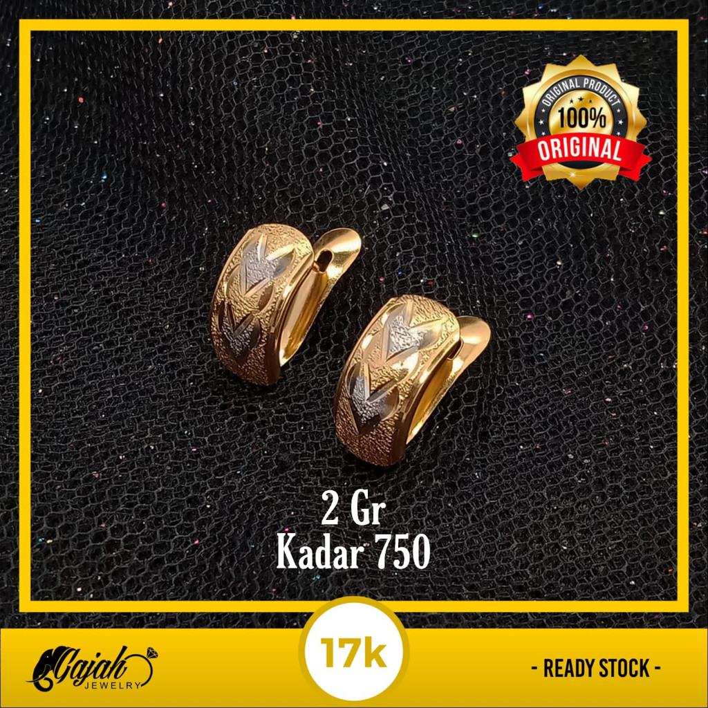 Anting emas 17K - 2 Gr Kadar 750 - 5052