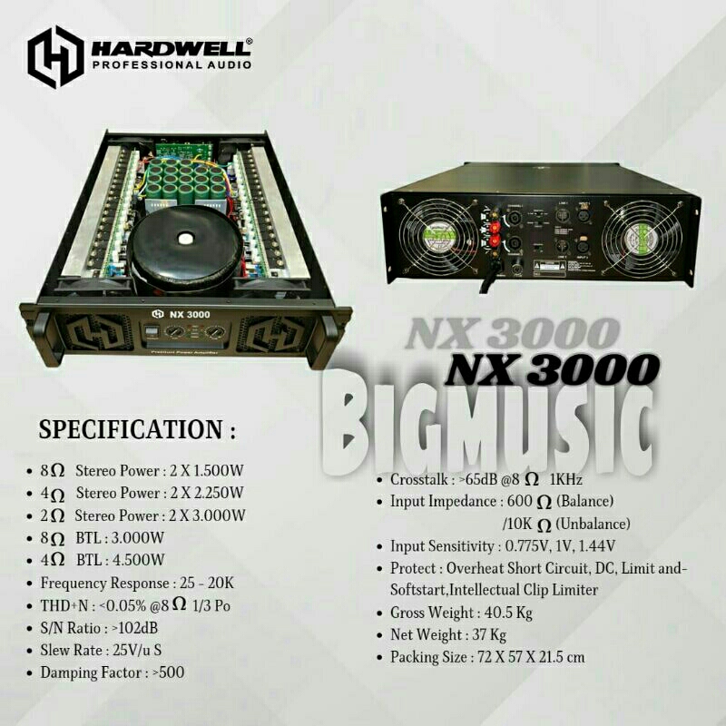 Power Hardwell NX 3000 Original Amplifier HARDWELL NX3000