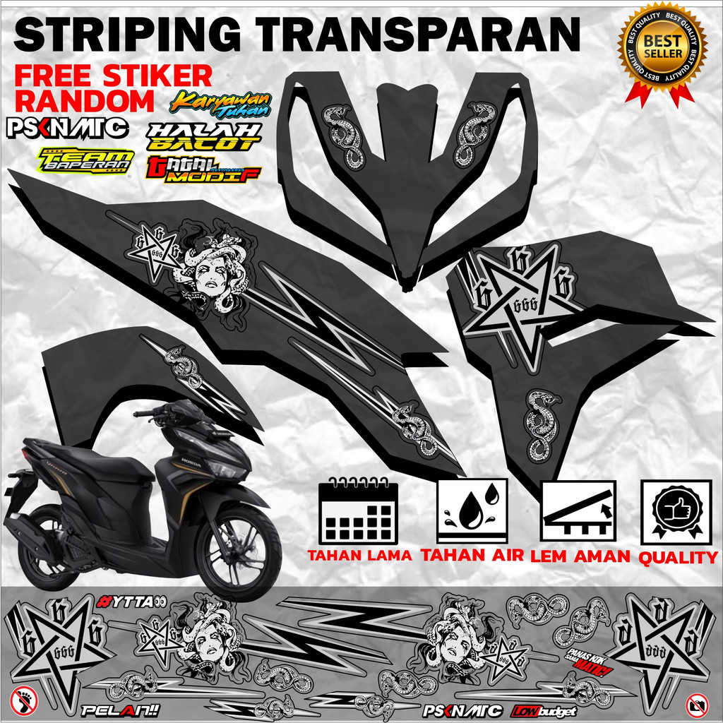 STRIPING VARIO 160 MEDUSA STIKER TRANSPARAN MEDUSA VARIO 160