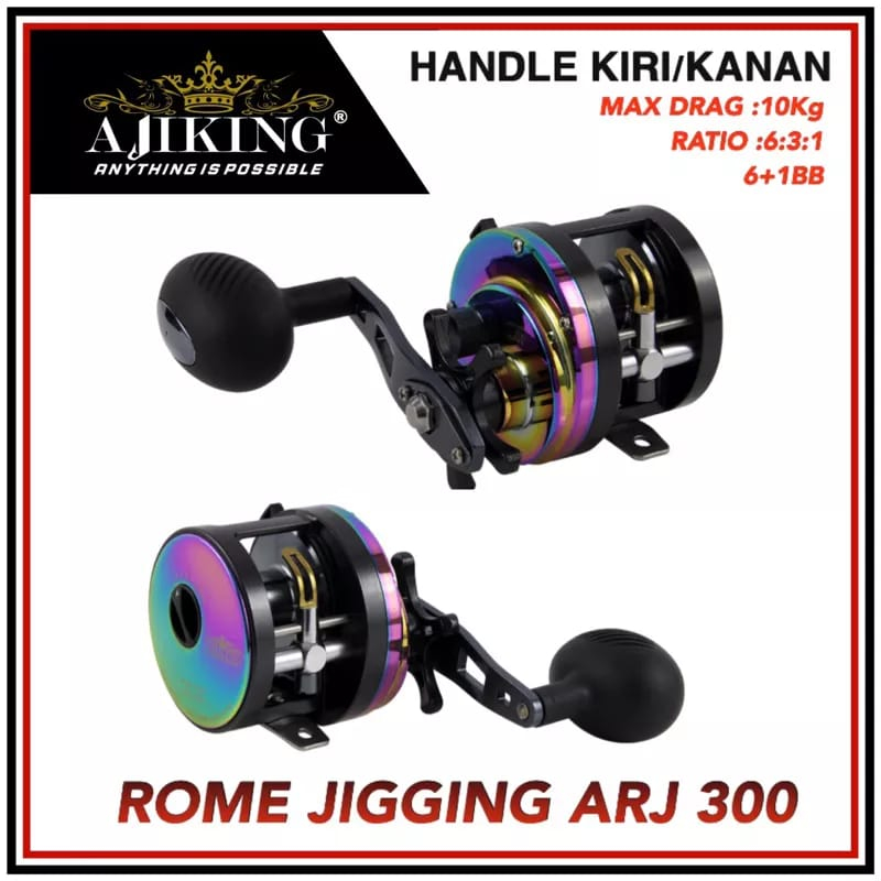 Reel OH AJIKING ROME JIGGING ARJ-300L (HANDLE KIRI)