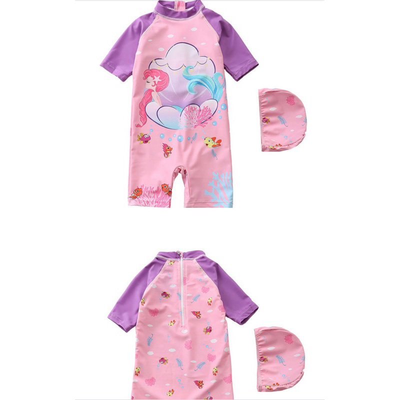 Baju Renang Anak Kualitas Premium Import Tebal FREE TOPI Gambar Lucu Swimsuit Anak Murah Baju Renang Anak Perempuan Murah