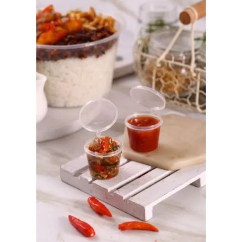 Cup sambal saus 25ml cup kecil dengan tutup