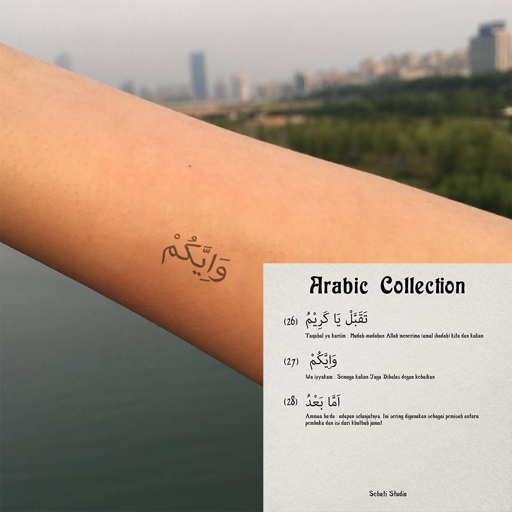 Arabic Theme PART 6 Tattoo Temporary Aesthetic | Tato Temporer Tema Tulisan Arab Waterproof TAHAN AI