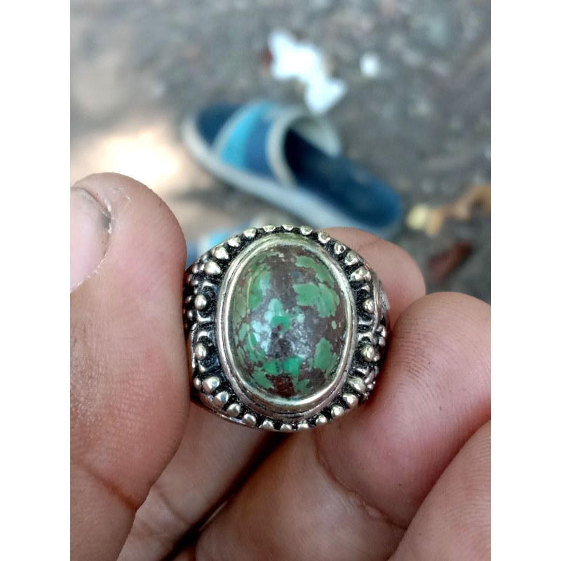 Natural batu pirus Persia ceplok lawasan jaminan batu asli