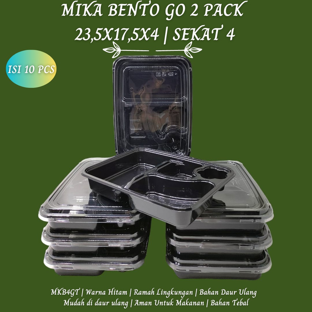 Mika Bento Sekat 4 Partisi Bento (Isi 10 Pcs-MKB4GT)