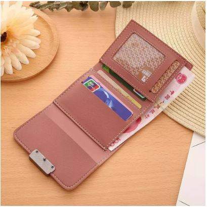 Dompet Trendy Korea Wanita Lipat IMPORT Fashion Tas Mini Wallet Kecil Kulit Cewek Pendek Polos Murah [MF]