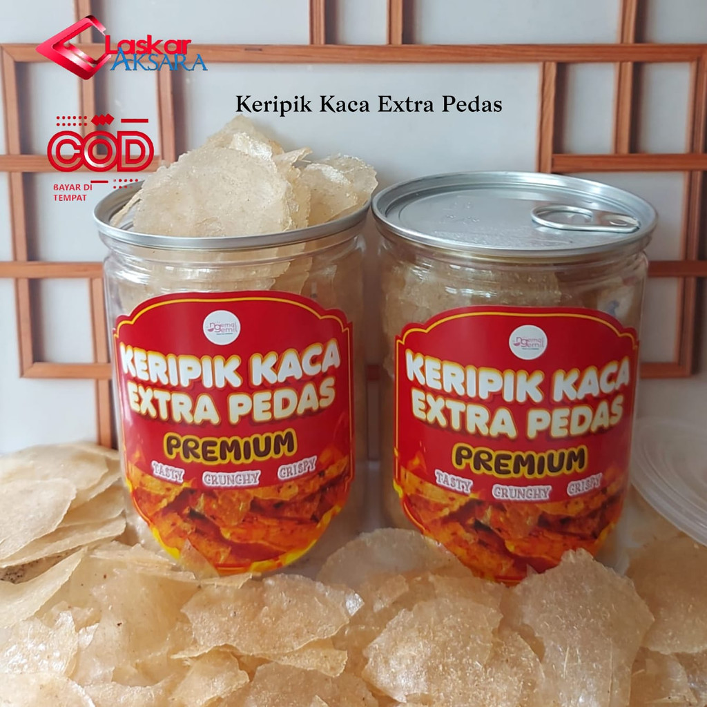 

Can - Keripik Kaca Extra Pedas Kripik Kaca Pedas / Premium