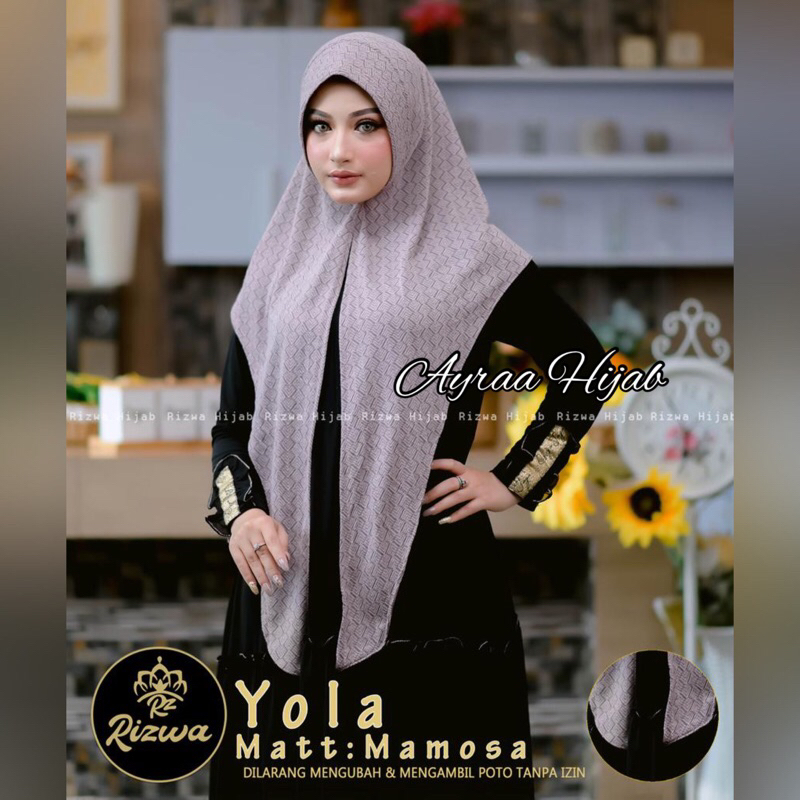 Ayraa Hijab❣️ Jilbab Segitiga/ Pashmina Instan Yola Jersey Mamosa Original Rizwa Hijab
