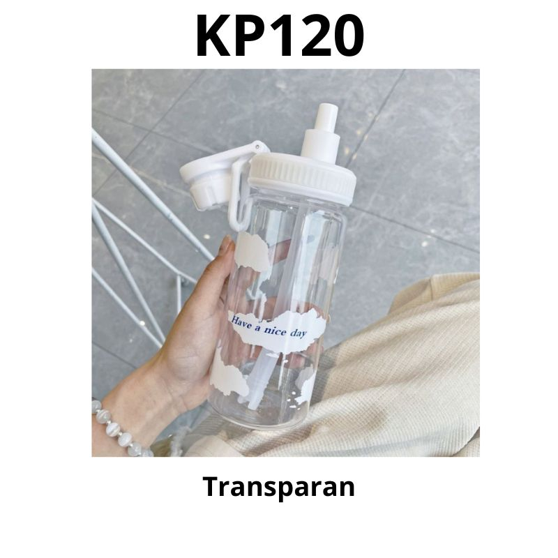 MIKADO - KP120 BOTOL MINUM AESTHETIC WATER BOTTLE TERMOS BOTOL BENING ESTETIK BOTOL MINUMAN PLASTIK BERKUALITAS PREMIUM