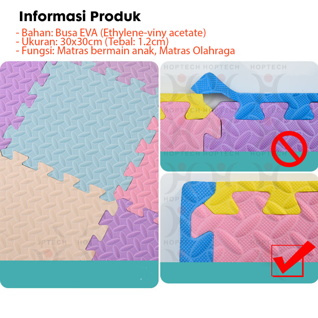 Matras Evamat Matras Puzzle Karpet Puzzle Matras Alas Lantai Evamat 30x30cm Lembut Matras Bermain