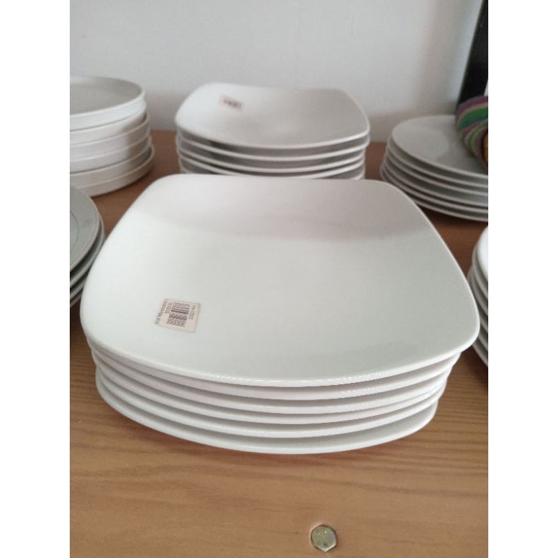 Piring Ceper Segi Empat Piring Keramik Piring Porselain Piring Makan 8 Inc dan 12 Inc