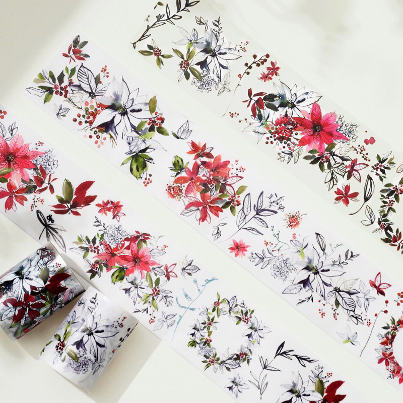 

sample 1 loop WT poinsettia pet tape