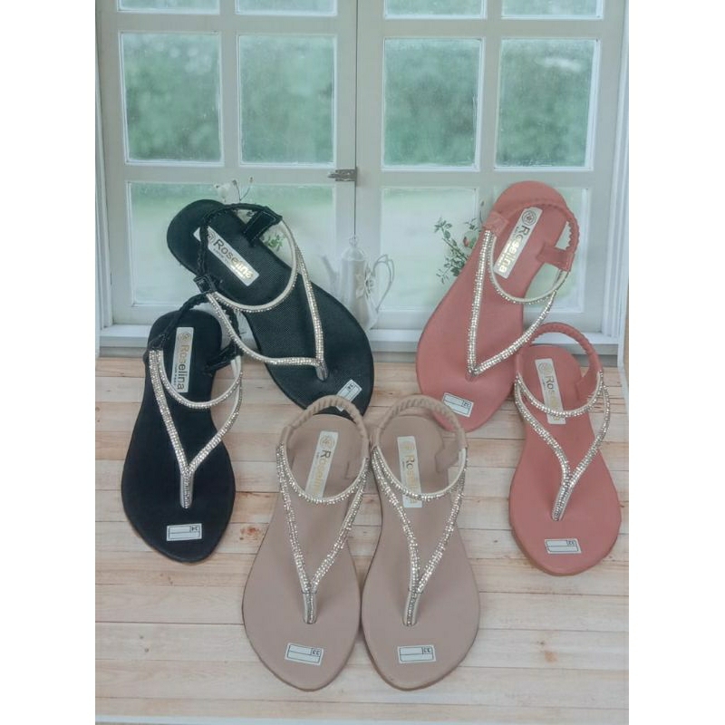 Sandal anak wanita tali bling mutiara/sandal tali belakang