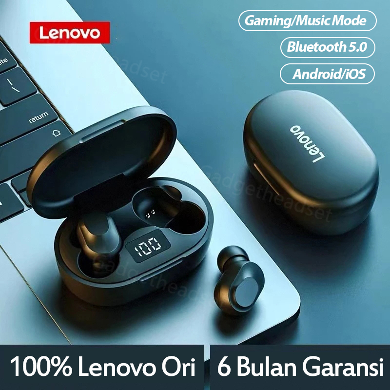 100% Ori Lenovo XT91 TWS Earphone Heatset Bluetooth 5.0 Mini Earbuds Noise Reduction Mendukung Android/IOS