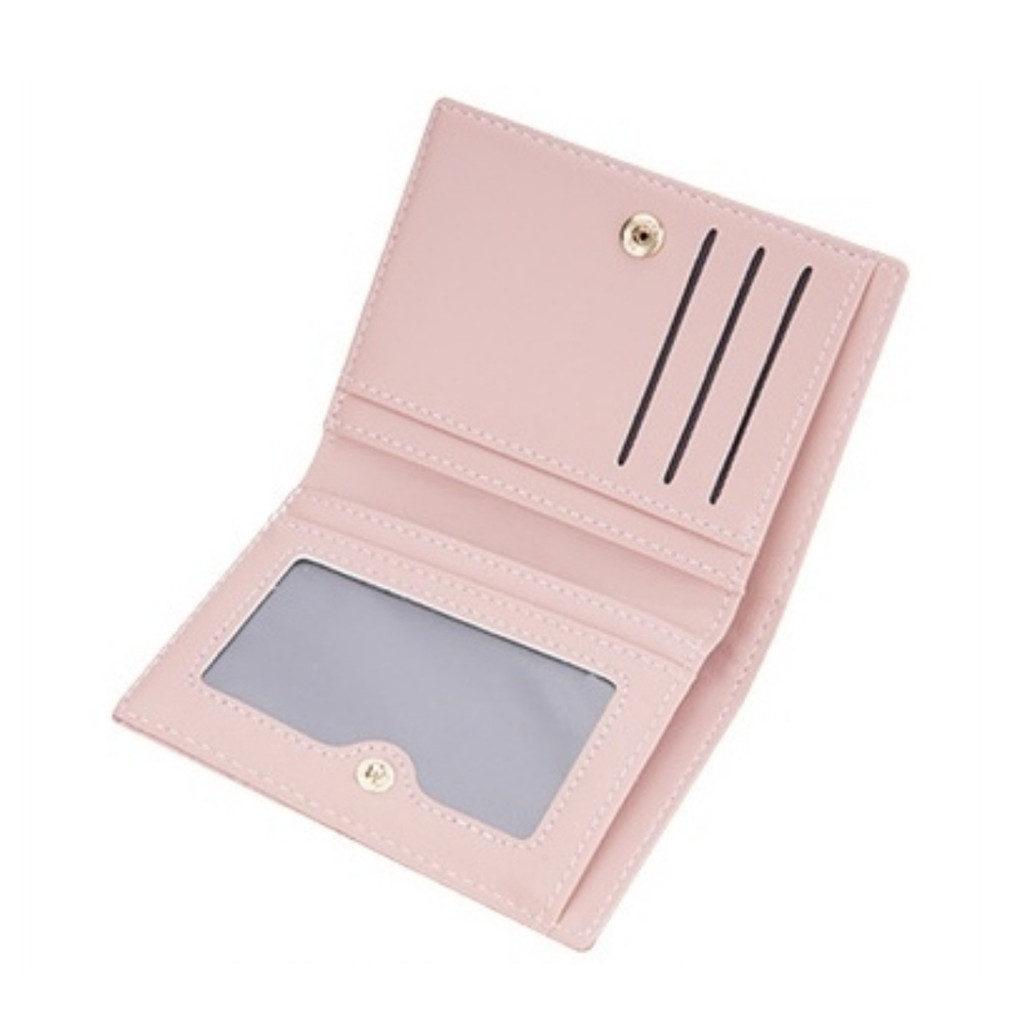 DOMPET LIPAT WANITA KECIL BAELLERRY ORIGINAL IMPORT KULIT PINK CELADINE WA698P3 MINI LUCU SLOT KARTU RESLETING KOIN CEWEK KEKINIAN KOREA MURAH FASHION REMAJA PREMIUM TERBARU