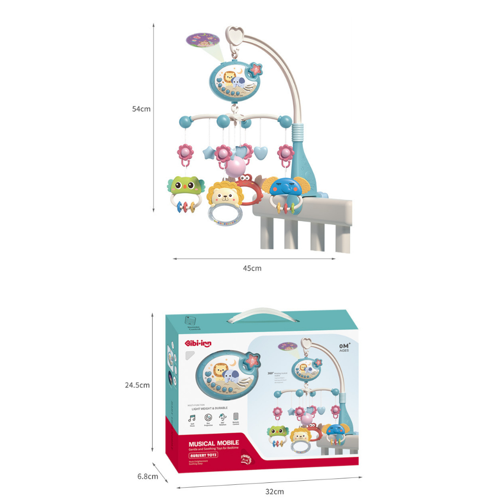 Crib Bell Toys Remote Control Rattle Bayi Mainan Kerincingan Bayi Mainan Bayi Newborn Mainan Bayi Gantung Putar