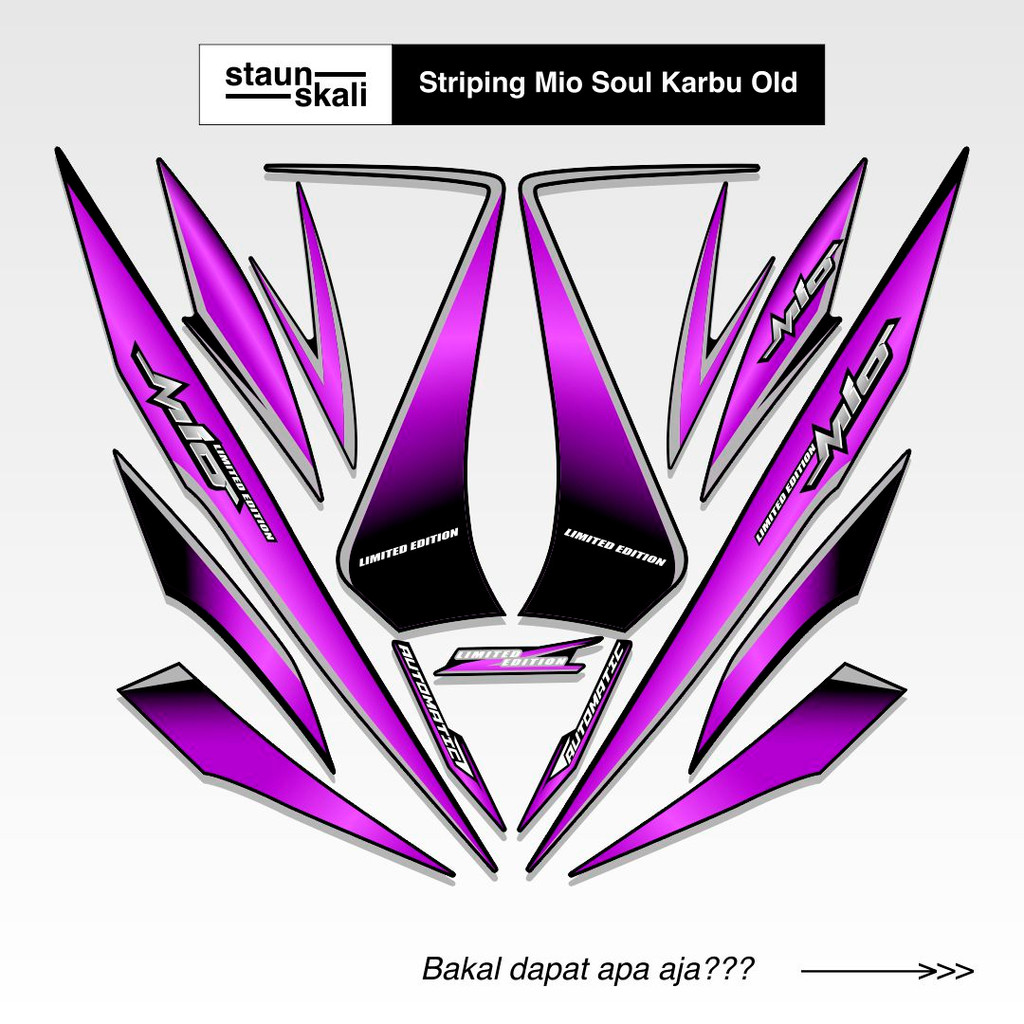 Striping Mio Soul Karbu Variasi (5) Api Custom Original Full Body 2007 2008 2009 2010 2011 2012 Lama