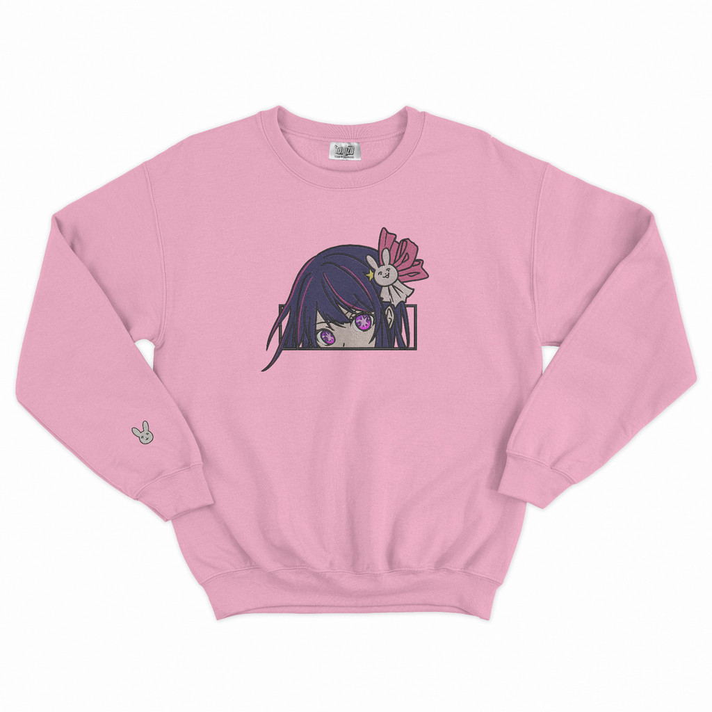 TORIZU Crewneck Ai Hoshino Idol Embroidery Anime Manga Oshi No Ko Premium Unisex