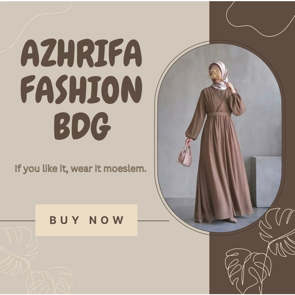 AZHRIFA FASHION- Mutiara Dress Ceruty Wanita Muslimah terbaru / Dress wanita simple elegan terbaru busui friendly