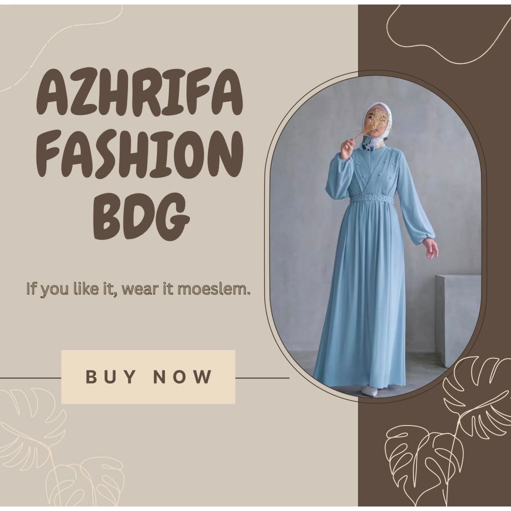 AZHRIFA FASHION- Mutiara Dress Ceruty Wanita Muslimah terbaru / Dress wanita simple elegan terbaru busui friendly