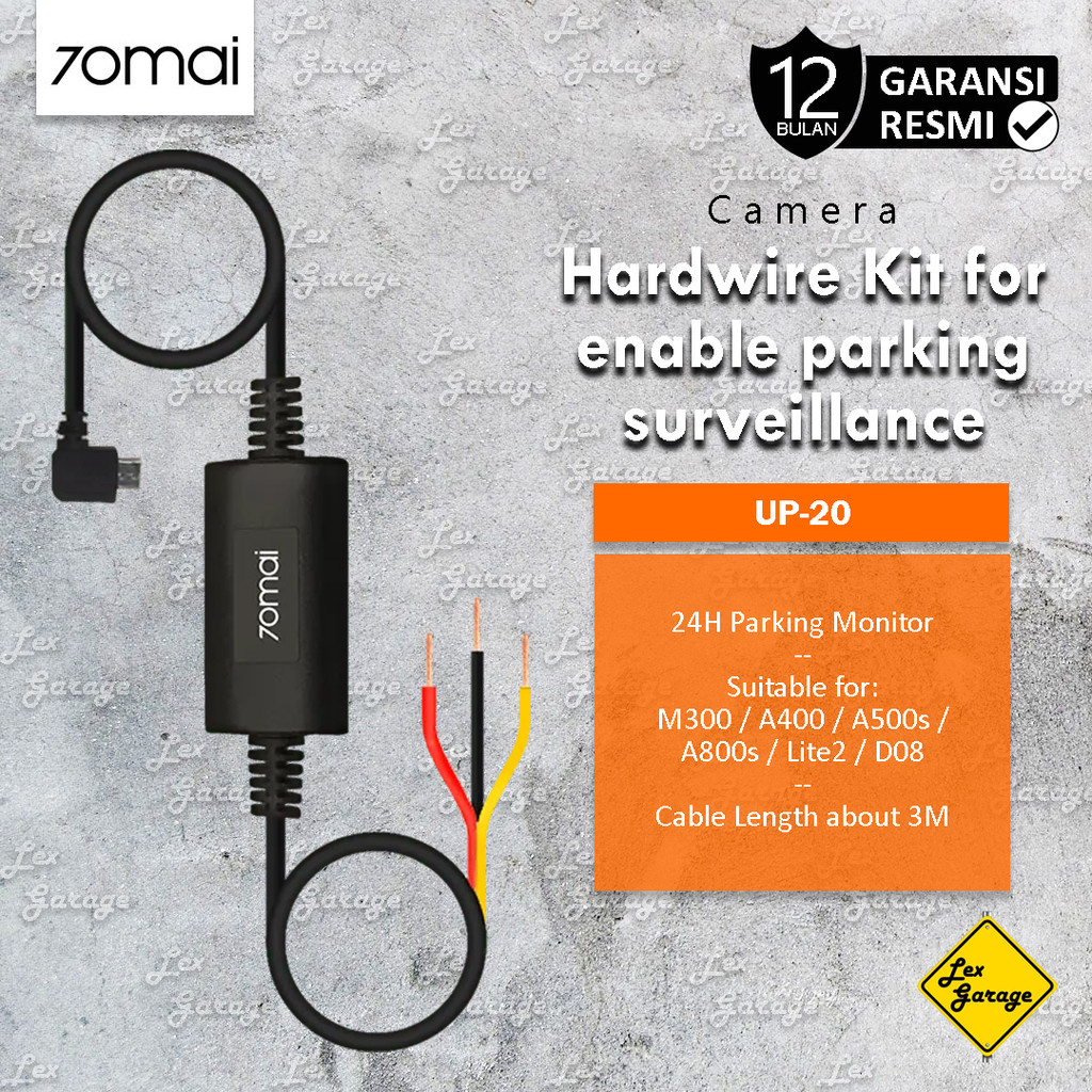 Cable kit 70mai Dashcam Hardwire Kit Monitor Parkir 24 Jam