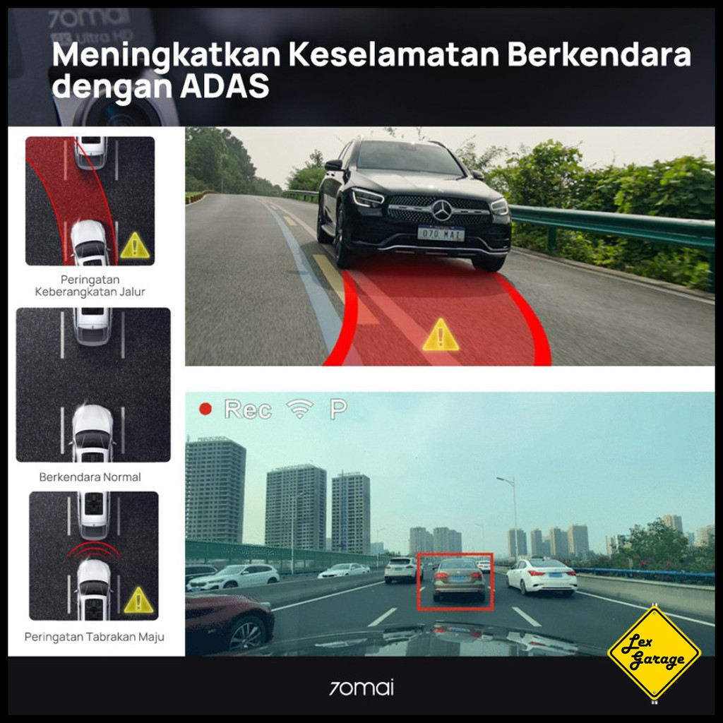 Dashcam Mobil 70mai Dash Cam Pro Plus A800S 4K Kamera Depan Belakang