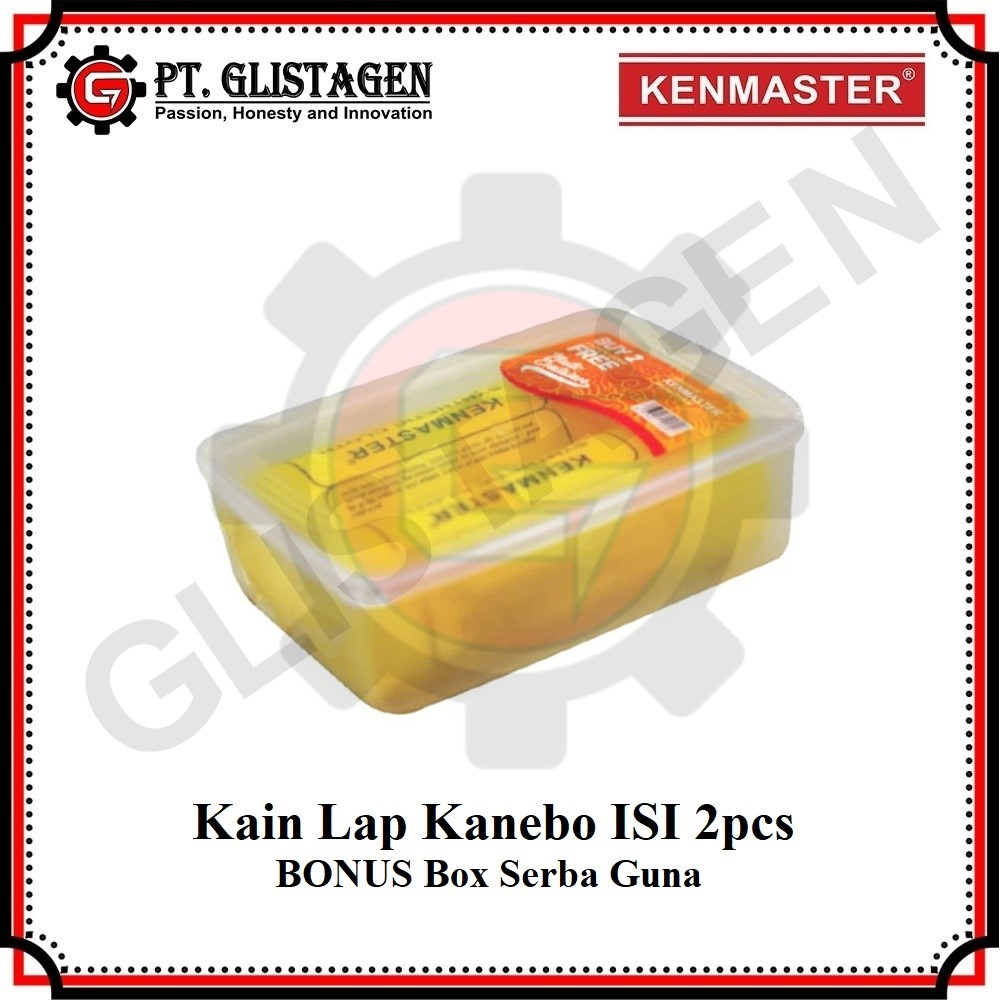 Kain Lap Kanebo Jumbo Besar 2 Pcs Bonus Box Plastik KENMASTER ORIGINAL