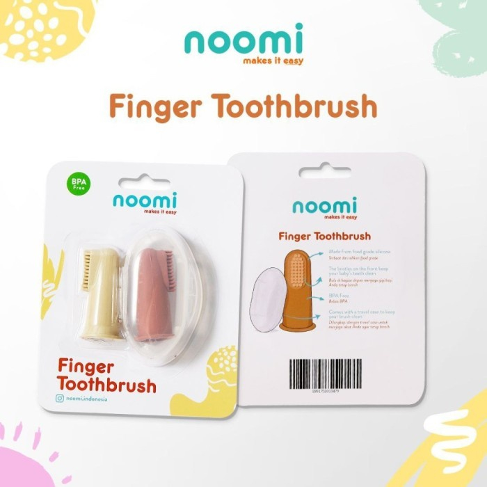 Noomi Silicone Finger Toothbrush with Case isi 2pcs / Sikat Lidah Noomi