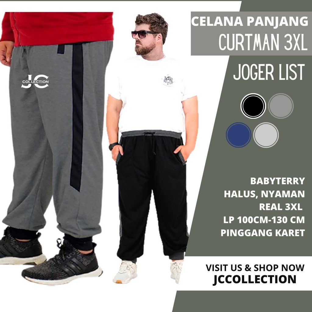 Celana Panjang Pria Jumbo /Celana  Jogger Panjang Pria 3XL Big Size Curtman  - JCCollections