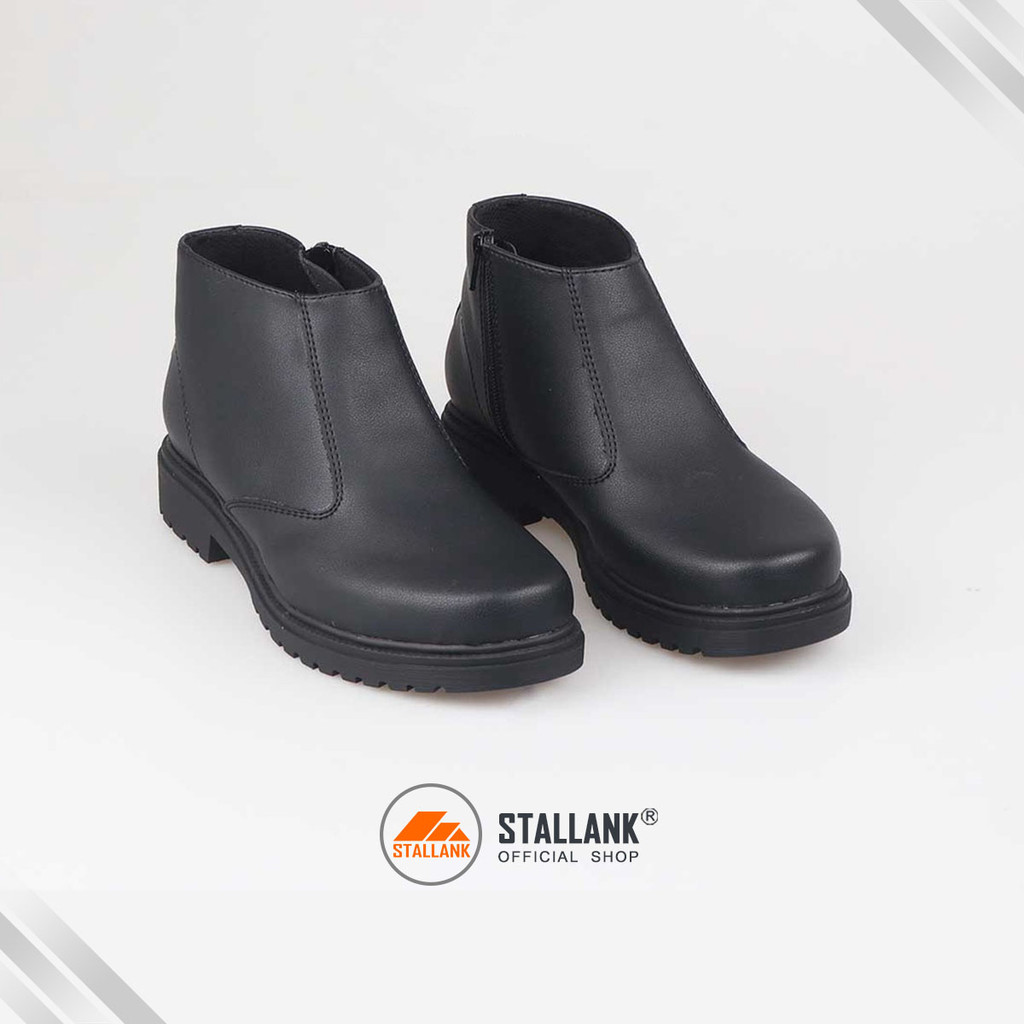 Stallank Sepatu Boot Pdh Wanita Asli Kulit