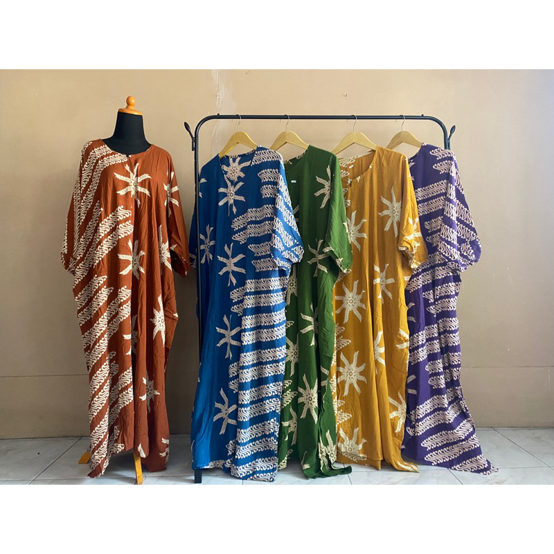 GAMIS KAFTAN MOTIF BATIK SENO BAHAN RAYON PREMIUM DRESS BUSUI FRIENDLY MURAH DAN KEKINIAN DASTER POL